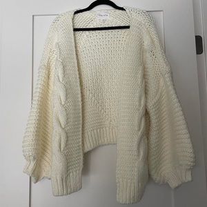 Calista cream colored oversized knit cardigan sweater
